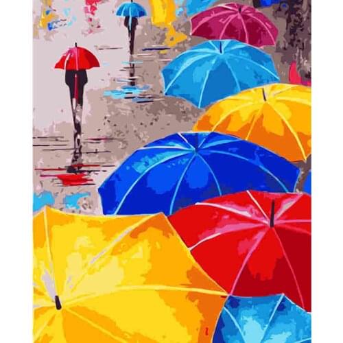 Olieverfschilderij Van Nummers Bloem Op CanvasSet Decor Voor Painting By Number Handgeschilderd Gift 40X50cm multicolor Umbrella