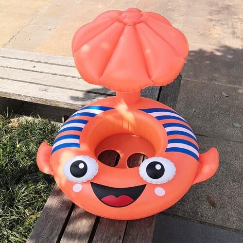 Swimtrainer Pool Inflatable Buoy Inflatable Circle Kids Swimming Circle Baby Float With Sunshade Seat Swimming Pool Accessories