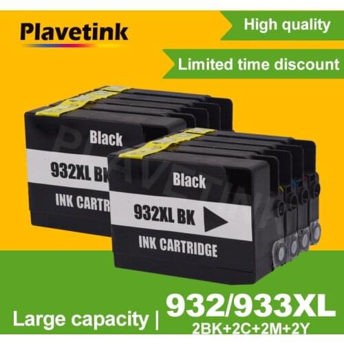 Plavetink 8 Pcs Compatible For HP 932 933 XL 932XL Ink Cartridge for HP Officejet 6100 6600 6700 7110 7610 7612 Printer