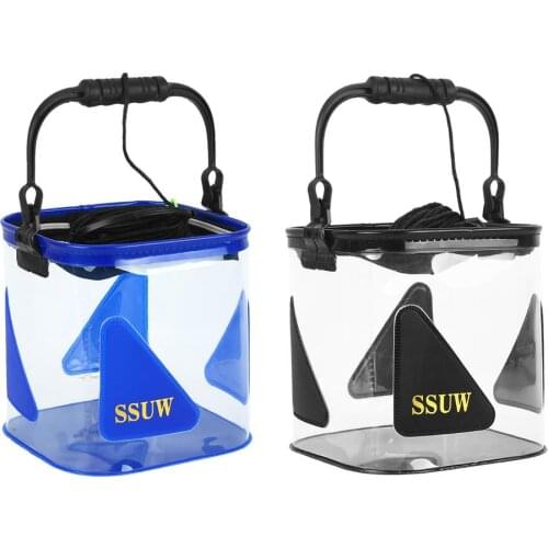 12L Portable EVA Fishing Bag Collapsible Fishing Folding Bucket Outdoor Foldable Live Fish Water Container Washbasin Bucket