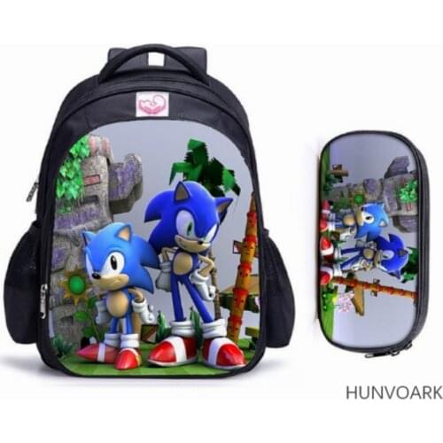16 Inch Backpack For Children School Bags SONIC RACING Cartoon Book Backpack Daily School Backpack Gift