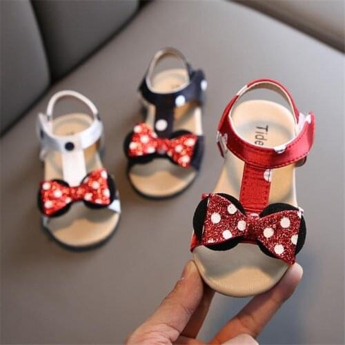 Summer Kids Sandals Soft Breathable Toddler Baby Shoes Fashion Sweet Princess Girls Sandals with Bowknot Casual Children Shoes