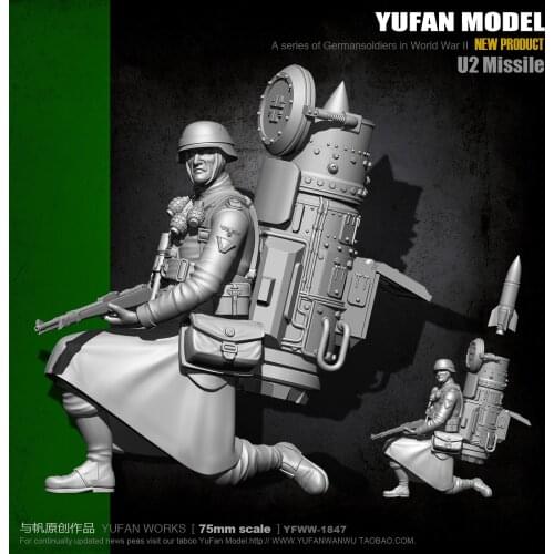 YUFAN Model 75mm Rocket Resin Soldier self-assembled YFWW-1847