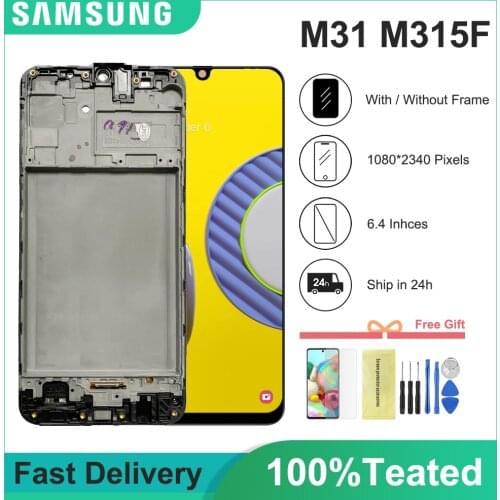 Original 6.4'Super AMOLED For SAMSUNG Galaxy M31 M315 LCD Touch Screen Digitizer Assembly For Samsung M315F SM-M315F/DS Display