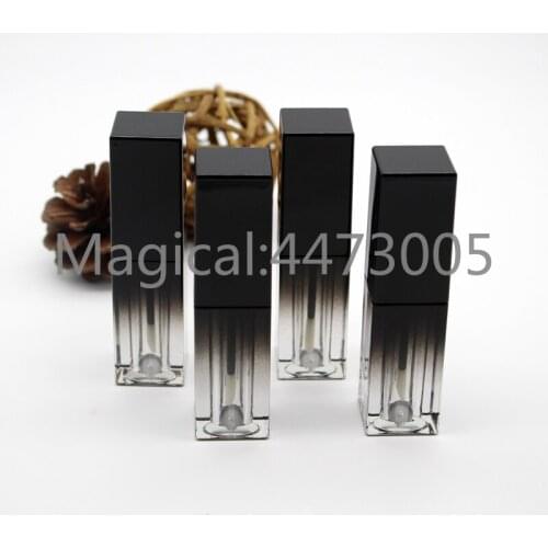 10/20/50pcs 4.5ML Empty Black Square Lip Gloss Tube DIY Cosmetic Lip Balm Mouth Use Container Makeup Lip Glaze Pipe Shell Bottle