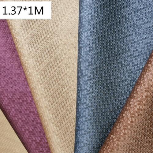 100x137cm Honeycomb Embossed PVC Leather Fabric Faux Synthetic PU Leather Fabric For Handbags Sofa Car Bag DIY Upholstery Craft
