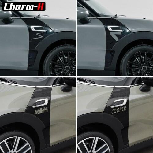 2X 5D Carbon Fibre Vinyl Decal Car Front Fender Stickers Section Side Scuttles for BMW MINI COOPER CLUBMAN F54 2016-2018