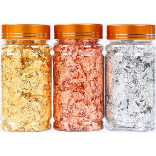3g Boxed Imitation Gold/Sliver/Copper Foil Art Craft Paper Leaf Leaves Sheets Bulk Foil Paper Gilding DIY Nail Flake Art Decor