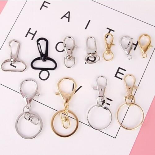5Pcs Metal Swivel Clasp Key Ring Metal Lobster Claw Clasp Hook Charms Key Ring Lanyard Keyrings Keychain Jewelry DIY Accessories