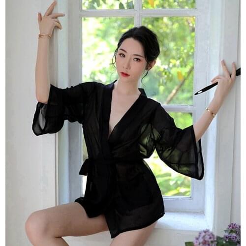 Satin robes for women Lace sexy ladies for womens silk satin sleepwear for girls female suit home clothing summer Nightdress ro