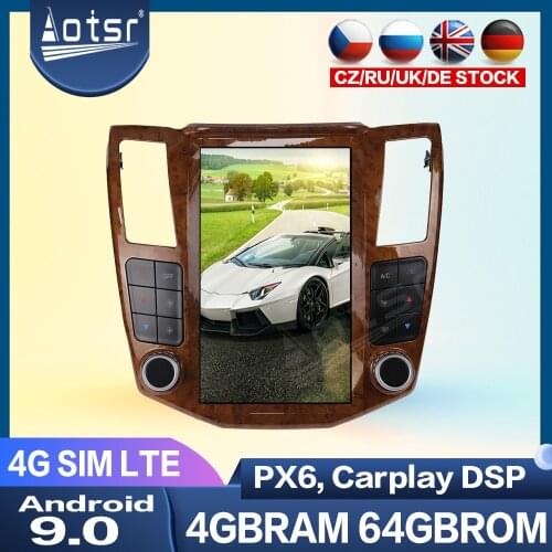 Tesla Style Car Multimedia Player For Lexus RX300 RX330 RX350 RX400H 2004-2007 Android 9.0 Car Radio GPS Navigation Stereo Audio