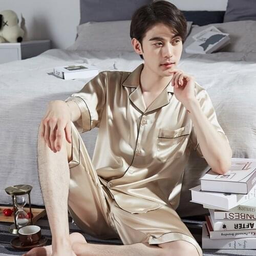 Chuhen Mens Silk Pajamas