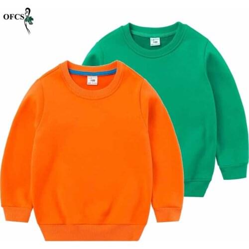 Baby Long sleeve Fleece Girl Clothes Winter Wool Warm Sweatshirt Candy Color Todder Boy Tops Children Cotton Kids Shirt 2-12Year