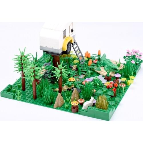 Wild Forest Sea Vehicles Scene Building Blocks Assembling Decoration Animal Crocodile Seaweed Model Bricks Toys For Kids Gifts