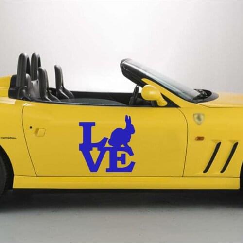 EmpireYing 3 Sizes 8 Colors Facry Outlet Love Word Art Pet Rabbit Animal Car Sticker Family Children Favorite Vinyl Decal Gifts