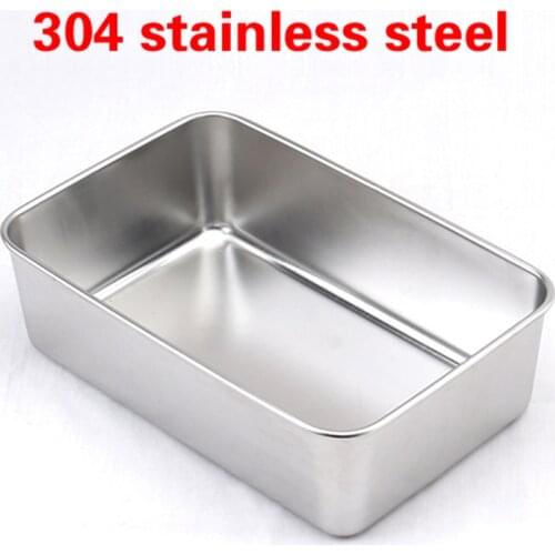 0.8mm Stainless Steel Cake Baking Pan Biscuits Tray Pizza Cake Baking Mold Baking Tools Kitchen Cooking BBQ Food Container plate