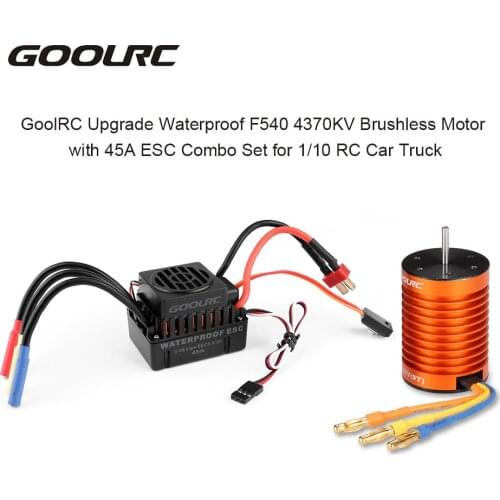 GoolRC Upgrade Waterproof F540 4370KV Brushless Motor with 45A ESC Combo Set for 1/10 RC Car Truck
