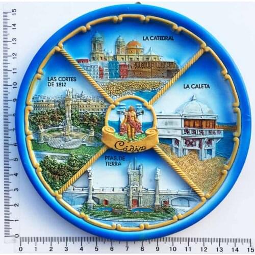 Spain Cadiz travel commemorative resin painted crafts disc decoration ornaments
