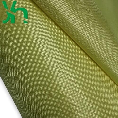 Cheap 400D 100g yellow plain weave aramid fiber cloth 100% Kevlar Fabric folded for delivery