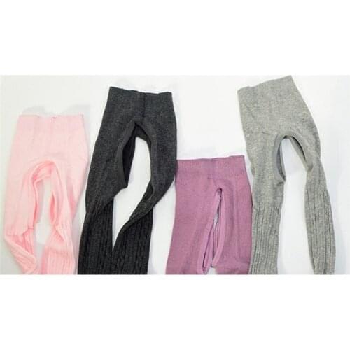 Pure Cotton Baby Girl Tights Pantyhose Bebe Toddler Ppen-backed Pants Spring Autumn Kids Retro Tights All-matches Bottoms