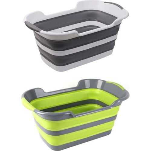 Basin Containers For Clothes Laundry Basket Dirty Baby Toy Plastic Storage Bags Box Folding Laundry Tub