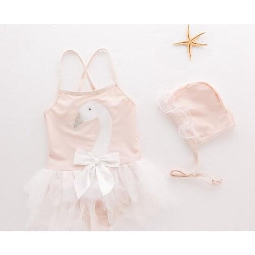 Sweety Girls Swimwears Summer Beach Swimming Bebes Girl Baby Girls Wet-suit Kids Girl Swimwear Baby Wet suit Swan Girls Swimsuit