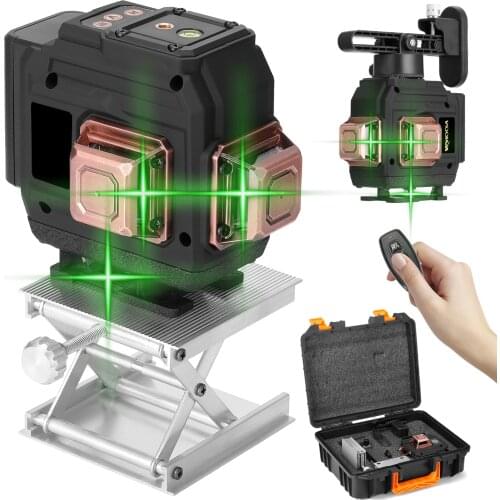 12 Lines 3D Green Laser Level Horizontal And Vertical Cross Lines With Auto Self-Leveling Green Beam Line Laser Leveling Tools