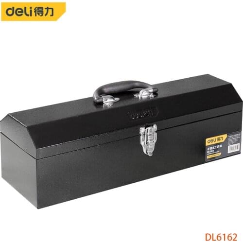 Deli 20 Inch Metal Tool Box Tool Storage Made Of Cold-Rolled Steel Compressive Seismic And Strong Metal Lock