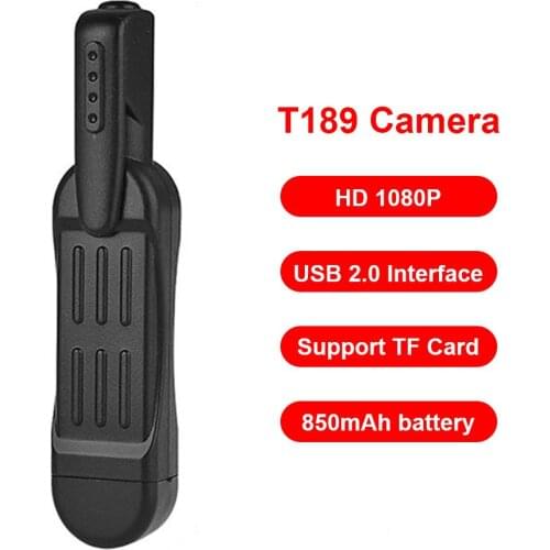 T189 Mini Camera Pen Full HD 1080P Mini DVR Clip Camcorder Voice Video Recorder High-Speed Transmission Usb 2.0 Interface