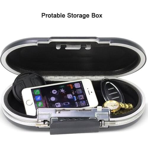 Mini Safe Box Security Portable Personal Safe Password Lock Jewelry Cash Card Phone Small Storage Boxes With Wire Rope