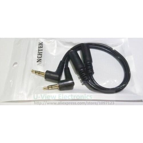 NCHTEK 90 Degree Right Angled 3.5mm 3 Poles Audio Stereo Male to Female Extension Cable About 20CM/Free Shipping/2PCS