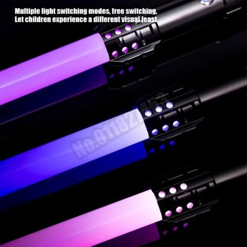 New Rgb Metal Lightsaber Glow Sword Laser Sword Toy 15 Colors Light Sound Metal Handle Adult Kids Cosplay Sword Toy Gift