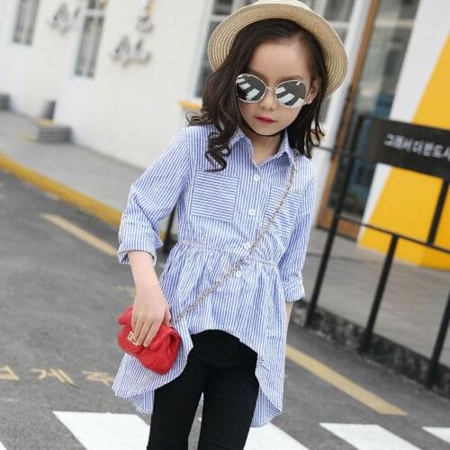 New Arrival Casual Striped Baby Girls Full Sleeve T-shirt 3-12Yrs Spring Autumn Children Clothing Cute Fashion Long Tops Blouse