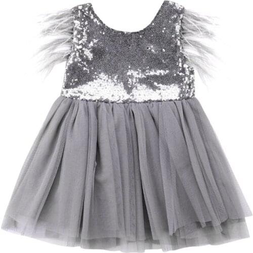 New Summer Toddler Kid Baby Girls Party Formal Lace Tutu Sequin Backless Princess Dress Sundress