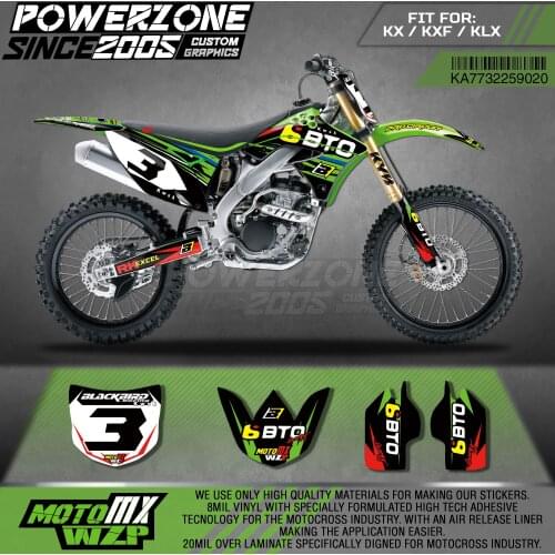 PowerZone Custom Team Graphics Decals 3M Stickers Kit For Kawasaki Sticker Decal 2013-2016 KX250F 20