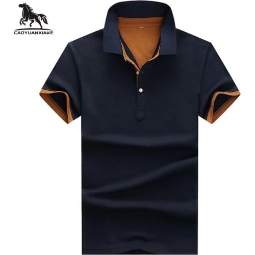 Polo Shirt men 95% cotton Summer New Mens Short Sleeve Polo Shirt Solid color youth fashion Casual Slim top Polo Shirt 4XL 1536