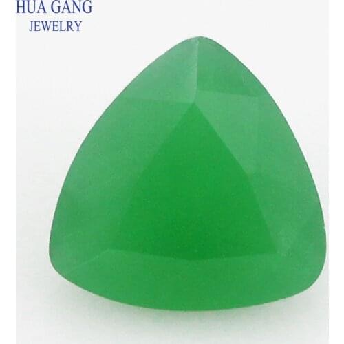 Trillion Shape Princess Cut Loose Glass Beads Emerald Synthetic Gems For Jewelry Size 3x3~10x10mm Free Shipping
