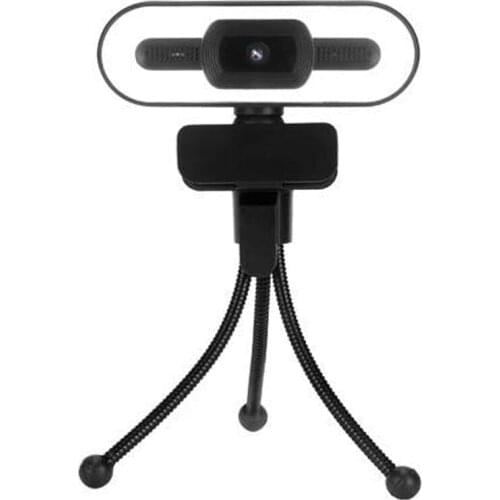 2K Full HD Webcam with Microphone, Autofocus Streaming USB Webcam with Ring Light Computer Camera with Tripod Stand