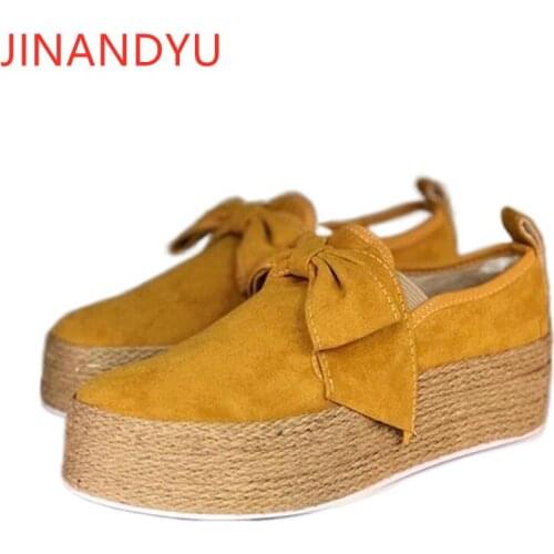 Chucky Shoes Woman LoafersCausal Shoes for Women Platform Fashion Size 43 Platform Flats Linen Bottom Woman Vulcanize Shoes