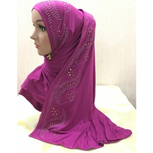 Mercerized cotton hot glass drill womens headscarf, Arabic Muslim Long scarf