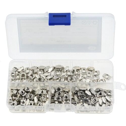 160pcs/box M3/M4/M5 for 20 Series Slot T-nut Sliding T Nut Hammer Drop In Nut Fasten Connector 2020 Aluminum Extrusion Profile