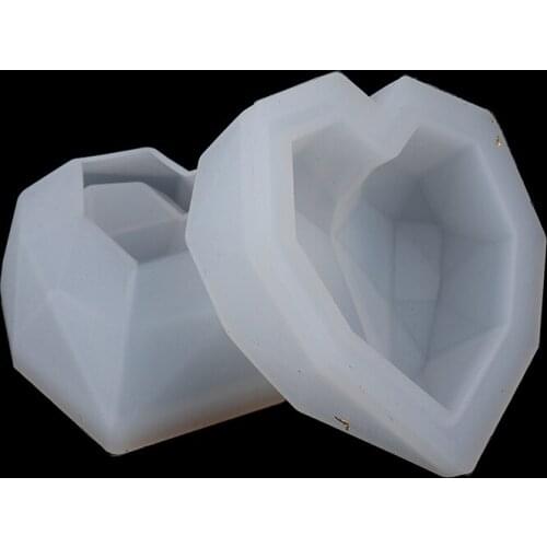 2PCS Gypsum Concrete Silicone Mold Cement Container Mold Heart-shaped Design Storage Box Mold Jewelry Box Mold