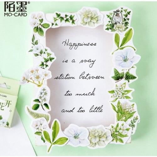 20box special shape mini retro plant flower scrapbook stationery diary photo album gift box DIY hand account sticker wholesale