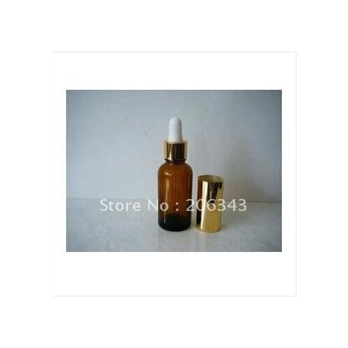 20ml brown/green/blue essential oil bottle with gold electric aluminum cap+silicon/glass dropper for cosmeticl packaging