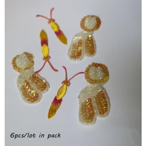 6pc/lot DIY fashion insect Patches for clothing Embroidery patches for bags decorative parches applique