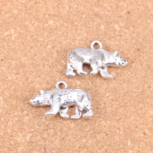 8pcs Charms bear california state flag 24x15mm Antique Pendants,Vintage Tibetan Silver Jewelry,DIY for bracelet necklace