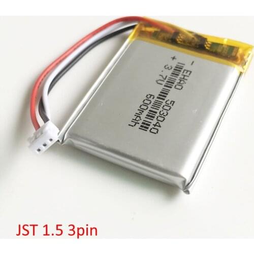 3.7V 600mAh battery Rechargeable 503040 JST ZH 1.5mm 3 pin connector Lithium Polymer Battery For Mp3 DVD Camera GPS bluetooth