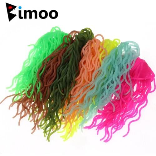 Bimoo 60 Strands/pc Luminous Squirmy Wormy Soft Silicone Glowing Fishing Lure Baits for San Juan Worm Earthworm Tying Material
