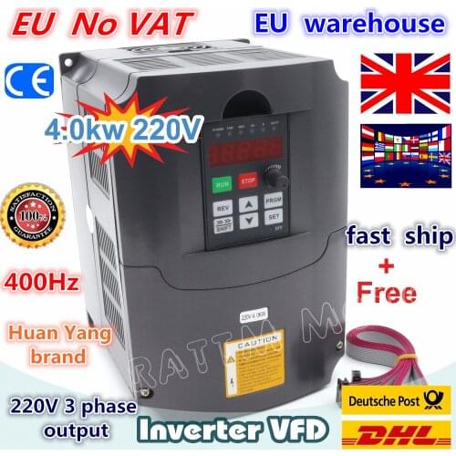 4KW 4HP 18A Variable Frequency Drive VFD Inverter VSD 220V/AC Speed control for CNC Router Milling Machine spindle motor