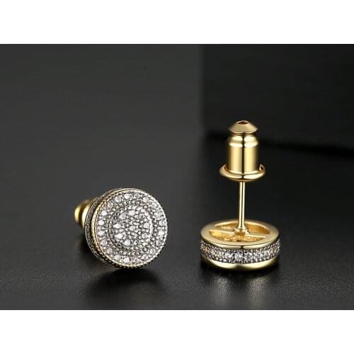 Elegant Small Round Stud Earrings for Women Dating AAA Black/White Cubic Zircon Three Color Fashion Jewelry Gift